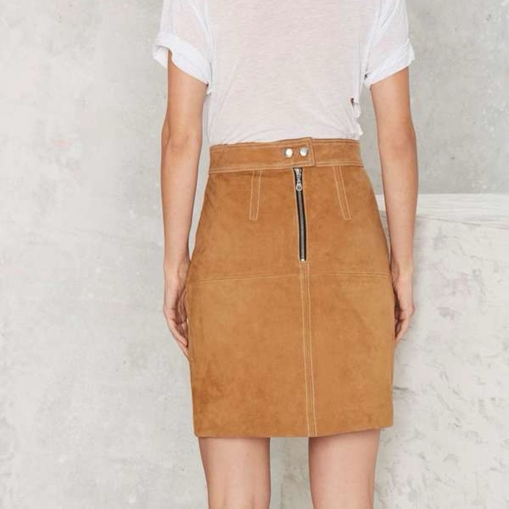 Brown Leather Miniskirt